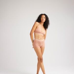 NWT Richer Poorer Women's Modal Rib Classic Bralette and Boy Short Intimate Set